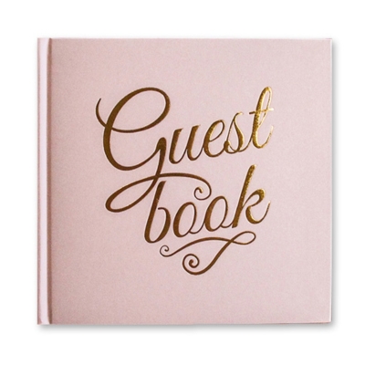 Deluxe gastenboek Roze/Goud